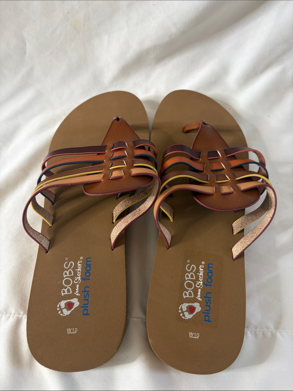 Woman's BOBS SKECHERS Slip On Thong Sandals Tropic Romance - Size 10 Worn 1-2X! - Picture 3 of 6